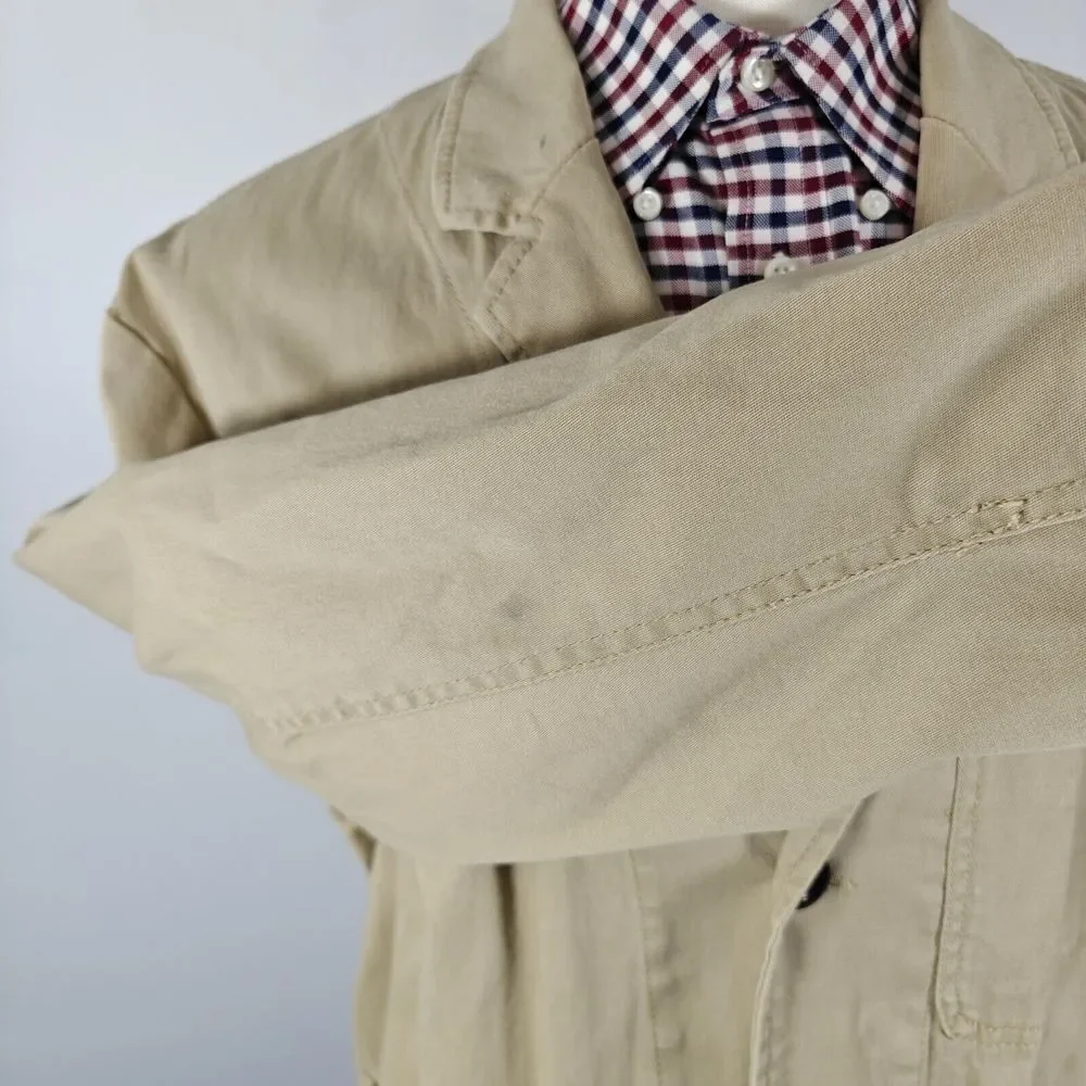St John's Bay Men's Sport Coat Jacket Three Button‎ Khaki Cotton Spandex XL
